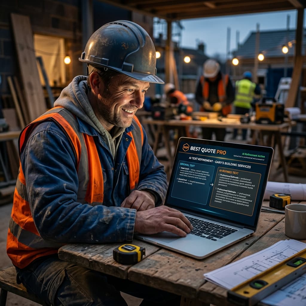 AI-powered quote generator interface showing intelligent analysis of a proposal document.
