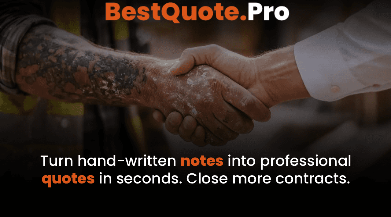 Best Quote Pro application interface showing an AI-powered quote being generated efficiently.